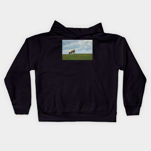 Sheep on the Hill Kids Hoodie by InspiraImage